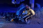 ​Samochód osobowy uderzył w drzewo. Groźny nocny wypadek w Lesznie