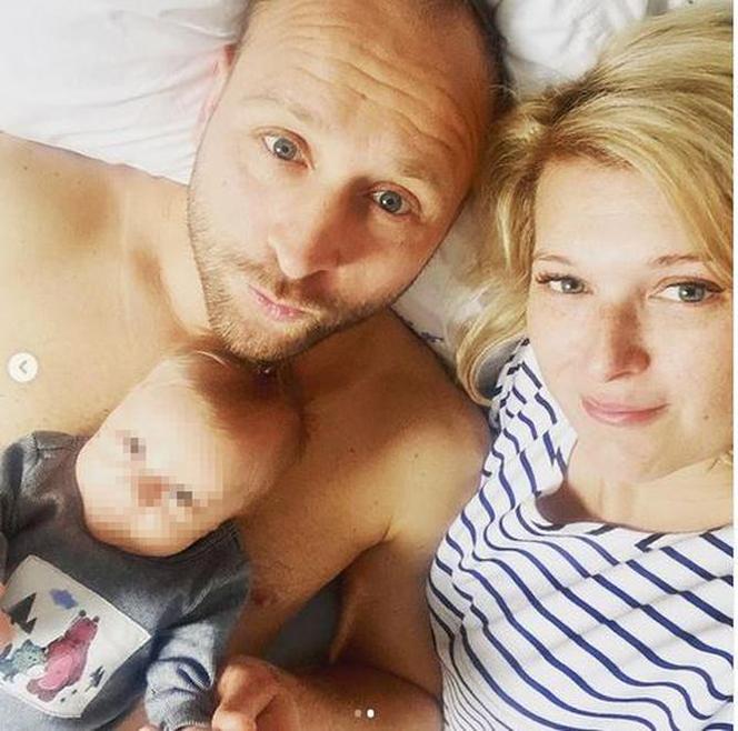 Borys Szyc z żoną i synkiem