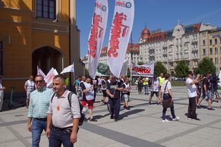 Protest pracowników PKP Cargo we Wrocławiu. Pracę ma stracić prawie 400 osób 