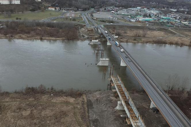 Budowa mostu w Sandomierzu. Marzec 2024