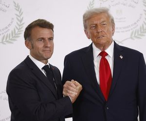 Emmanuel Macron i Donald Trump w Sharm el-Sheikh
