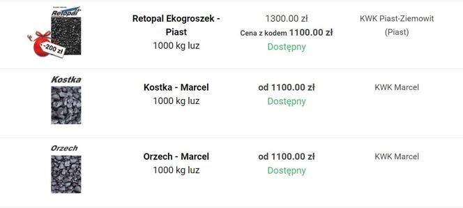 Cennik węgla PGG GRUDZIEŃ 2023