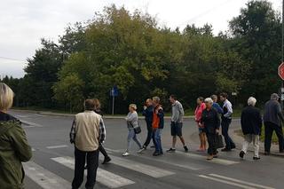 Blokada drogi przed wysypiskiem śmieci w Sosnowcu 