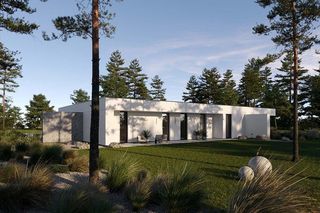 Domy z dużym zadaszonym tarasem