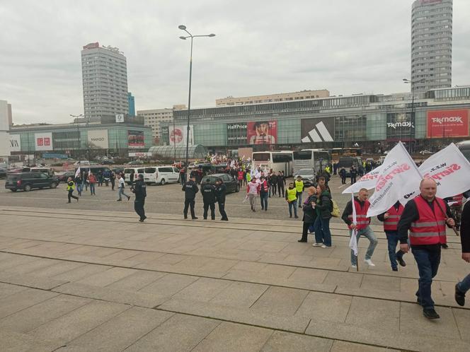 Protest górników w Warszawie