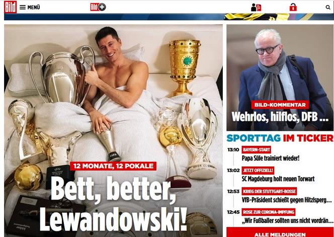 Robert Lewandowski na portalu gazety Bild