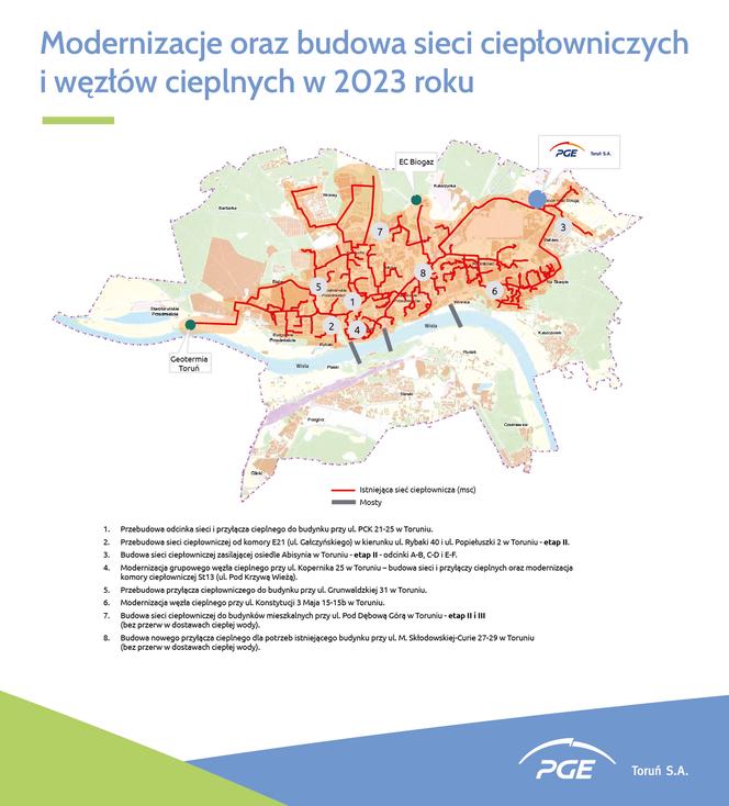 PGE Toruń przeprowadzi modernizacje na terenie miasta