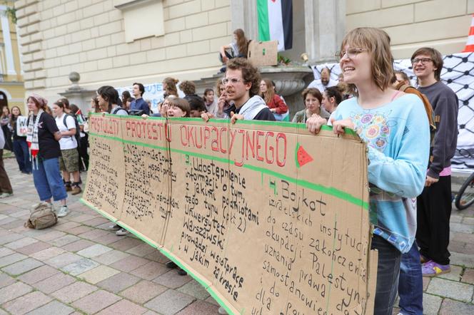 Protest studentów Uniwersytetu Warszawskiego w obronie Palestyny