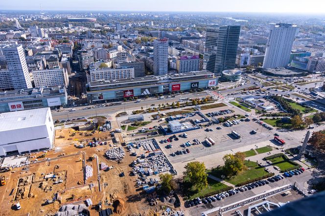 Budowa placu Centralnego w Warszawie