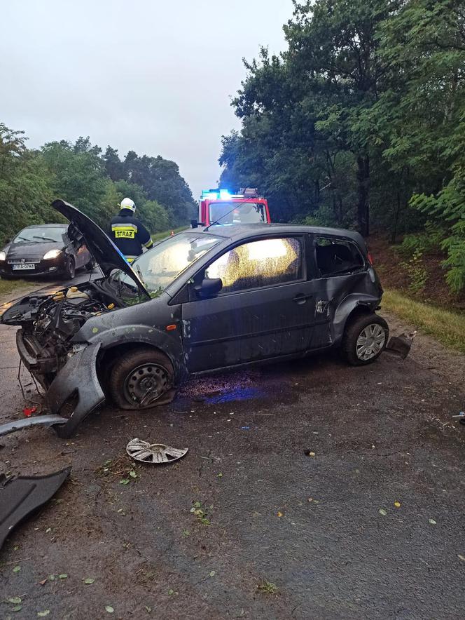 Samochód zrobił na drodze PIRUET! Wszystko przez zbyt szybką jazdę [ZDJĘCIA]