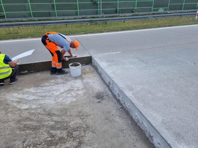 Tak naprawiano betonową nawierzchnię autostrady A1