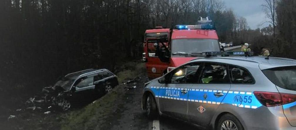 Poważne zderzenie czołowe na drodze krajowej K55