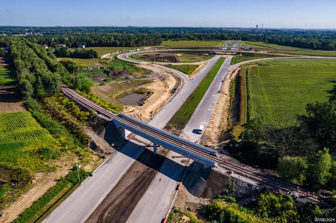 Plac budowy S1 Oświęcim - Dankowice w sierpniu 2024