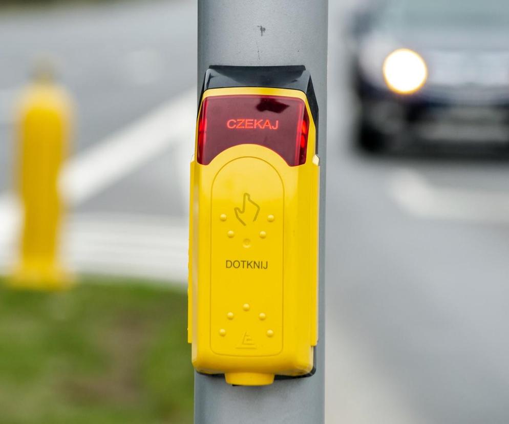 Żółty przycisk dla pieszych