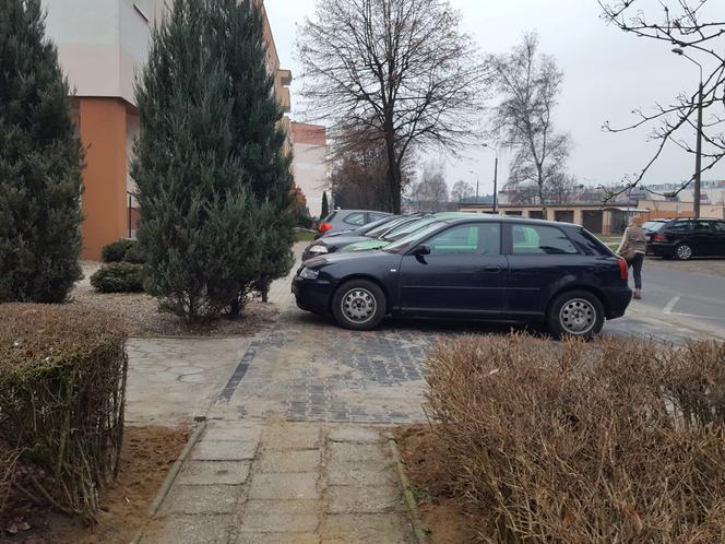 Parkingowy absurd na osiedlu Rejtana w Lesznie 