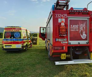 Szybowiec przeleciał tuż nad głową nastolatki jadącej na koniu