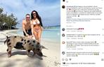 Sylwia Bomba i Grzegorz Collins pływają ze świnkami na wakacjach