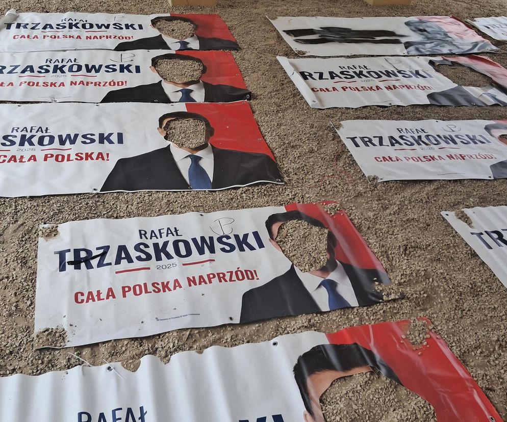 Łowca głów Rafała Trzaskowskiego w rękach policji. Pociął 50 transparentów wyborczych!