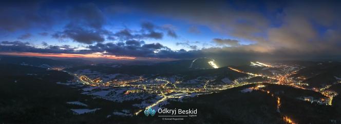 Krynica-Zdrój nocą. Niesamowite zdjęcia z serca Małopolski! 