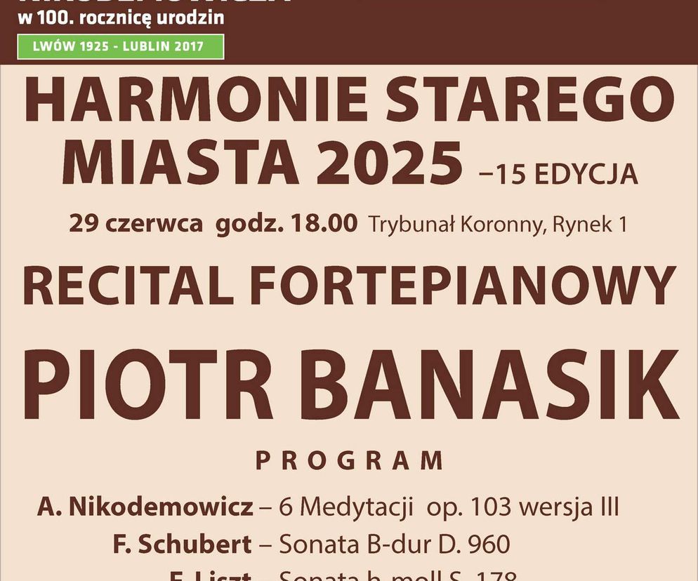 Harmonie Starego Miasta - plakat koncertu 