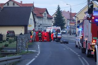 Wypadek motocyklisty w Lubaniu