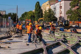 Tramwaj do Dworca Zachodniego w budowie