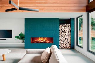 Zielony piec kaflowy