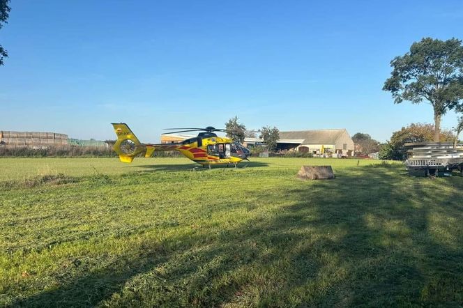 9-latek uderzył głową o koparkę. Wypadek w Daleszynie 