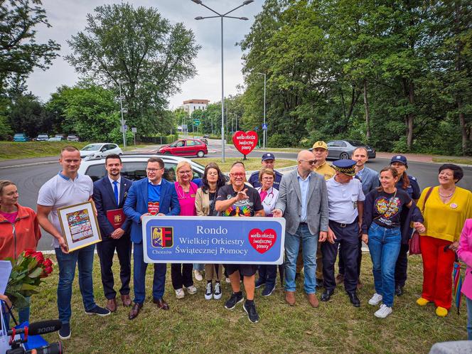 Jurek Owsiak przyjechał do Chorzowa. Oficjalnie otwarto rondo im. Fundacji WOŚP