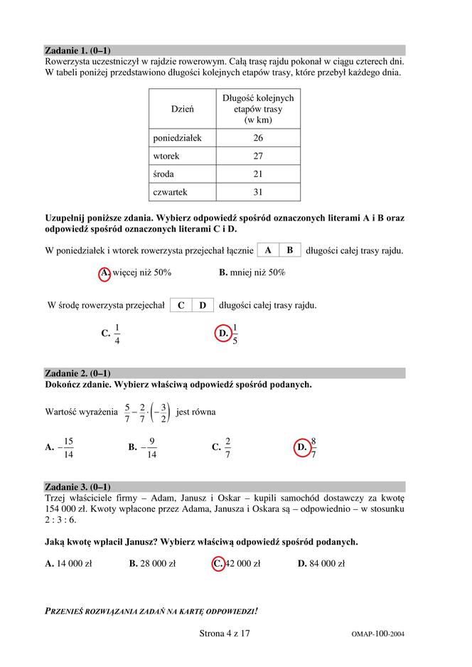 Egzamin ósmoklasisty 2020 - ODPOWIEDZI z matematyki