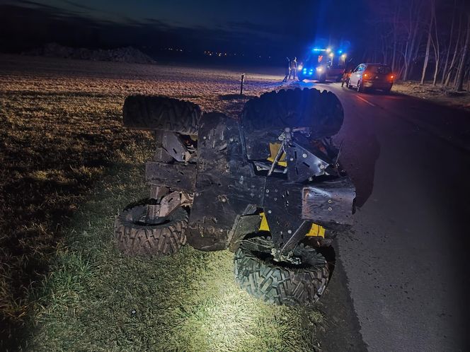 Quad zderzył się ze zwierzęciem w gminie Krzywiń