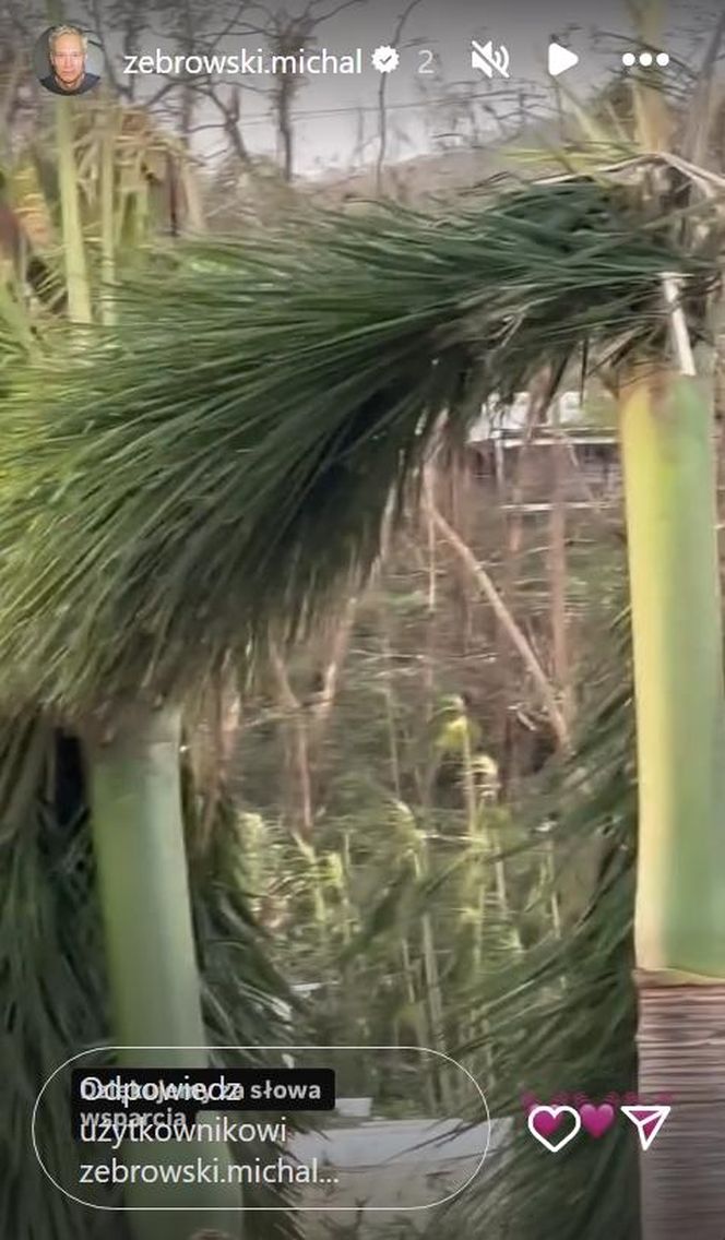 Michał Żebrowski pokazał oko cyklonu! Potworne zniszczenia po Melissie