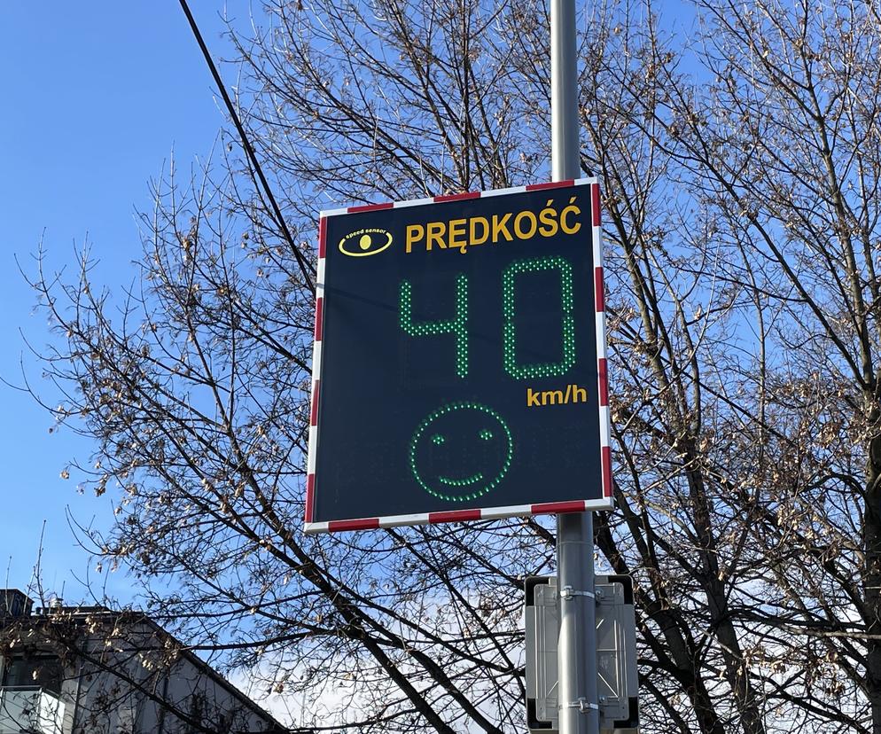 Sygnalizator prędkości przy ul. Paderewskiego