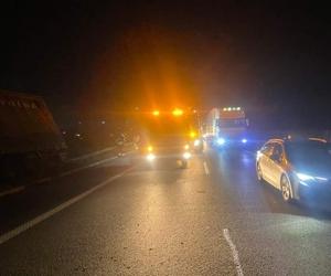 Wypadek na autostradzie A4 na wysokoaci Balic w kierunku Rzeszowa 