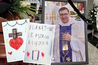 Wzruszające laurki na pogrzebie księdza z Kłobucka ZDJĘCIA