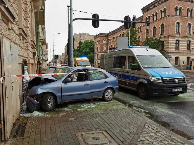 Wypadek na Placu Dąbrowskiego w Łodzi