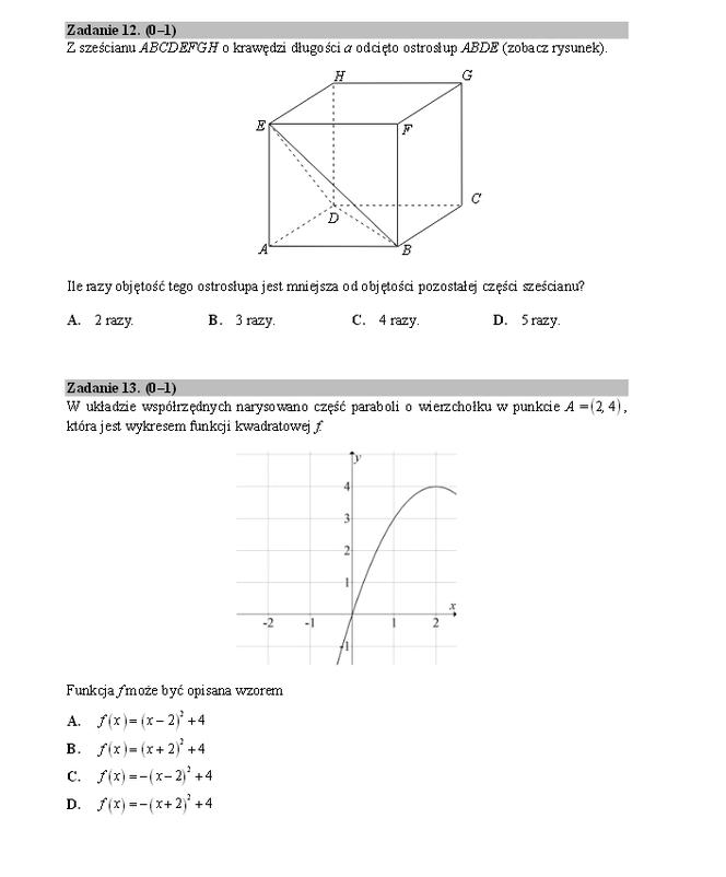 matura próbna 2014 CKE matematyka 3
