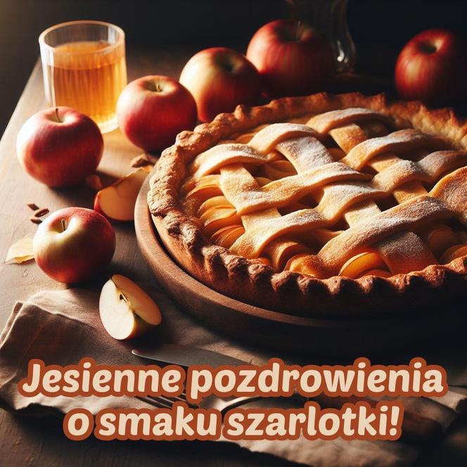 Jesienne pozdowienia o smaku szarlotki. Darmowe kartki na jesień