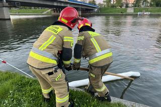 Tajemniczy wyciek w Wiśle, w rejonie mostu Grunwaldzkiego. Musiały interweniować służby