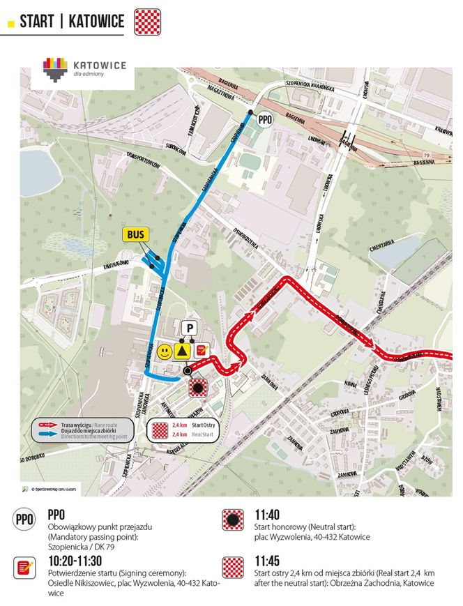Start 5. etapu Tour de Pologne w Katowicach