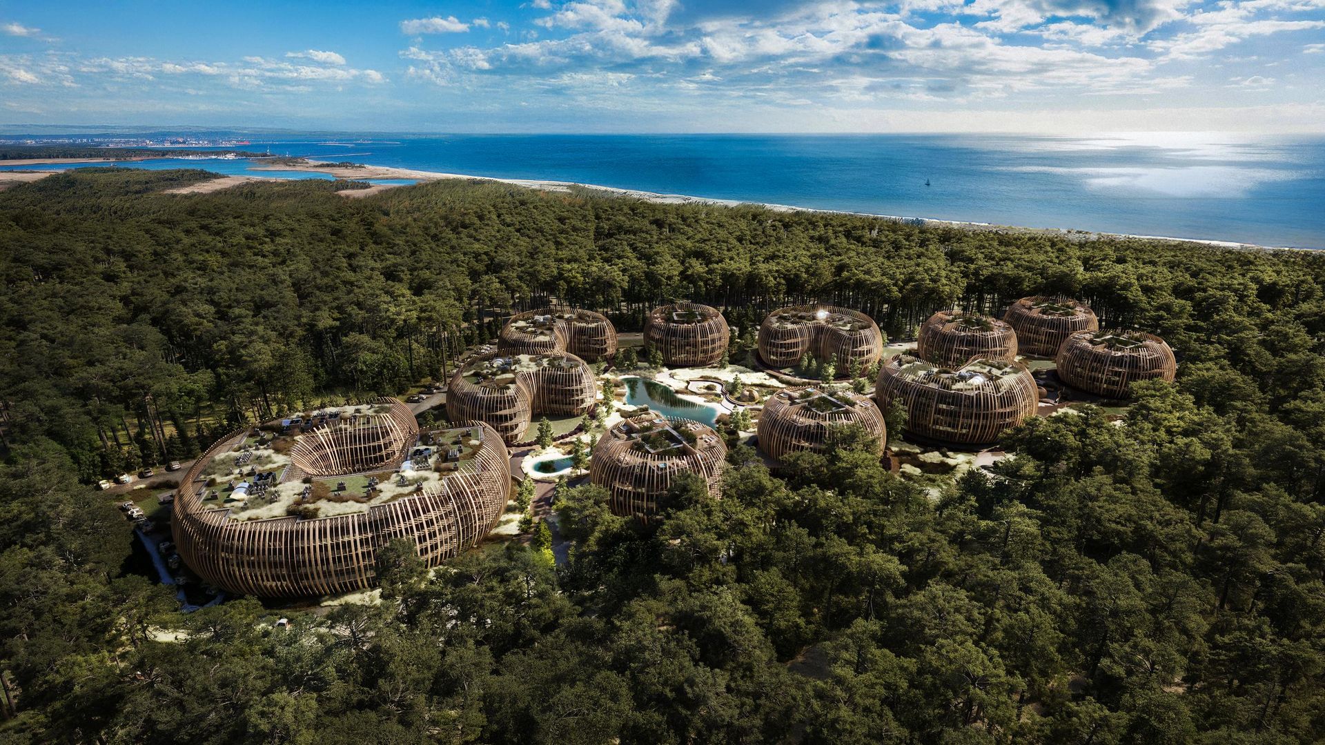 Kompleks dziewięciu apartamentowo-hotelowych pawilonów na Wyspie Sobieszewskiej