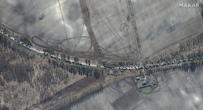 Rosyjski konwój zmierzający w stronę Kijowa