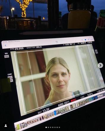 Izabela Zwierzyńska (Iwona w Barwach szczęścia) na planie filmu Take Care 