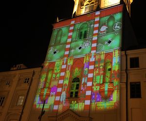 Iluminacja świąteczna na Wieży Trynitarskiej w Lublinie 2024