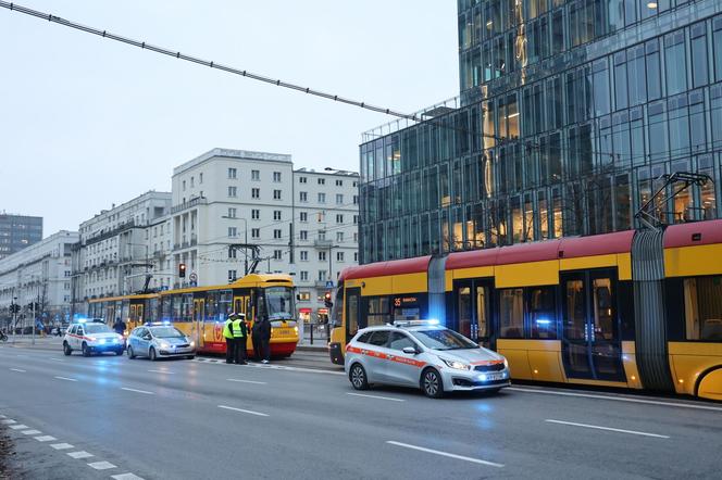 Tramwaj potrącił pieszego w Warszawie (28.11.2023)