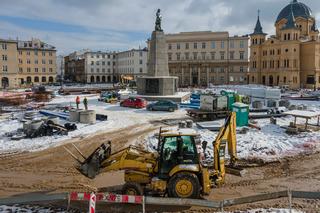 Trwa przebudowa placu Wolności w Łodzi. Kiedy zakończy się remont?