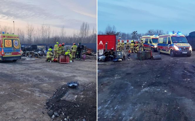 Wierzbica. Wybuch w zakładzie pracy. Dwóch mężczyzn rannych, jeden ciężko. Wypadek pod Radomiem [ZDJĘCIA].