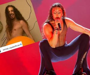 Półnagi Michał Szpak pozuje w Paryżu. Zasłonił się tylko balonem! 