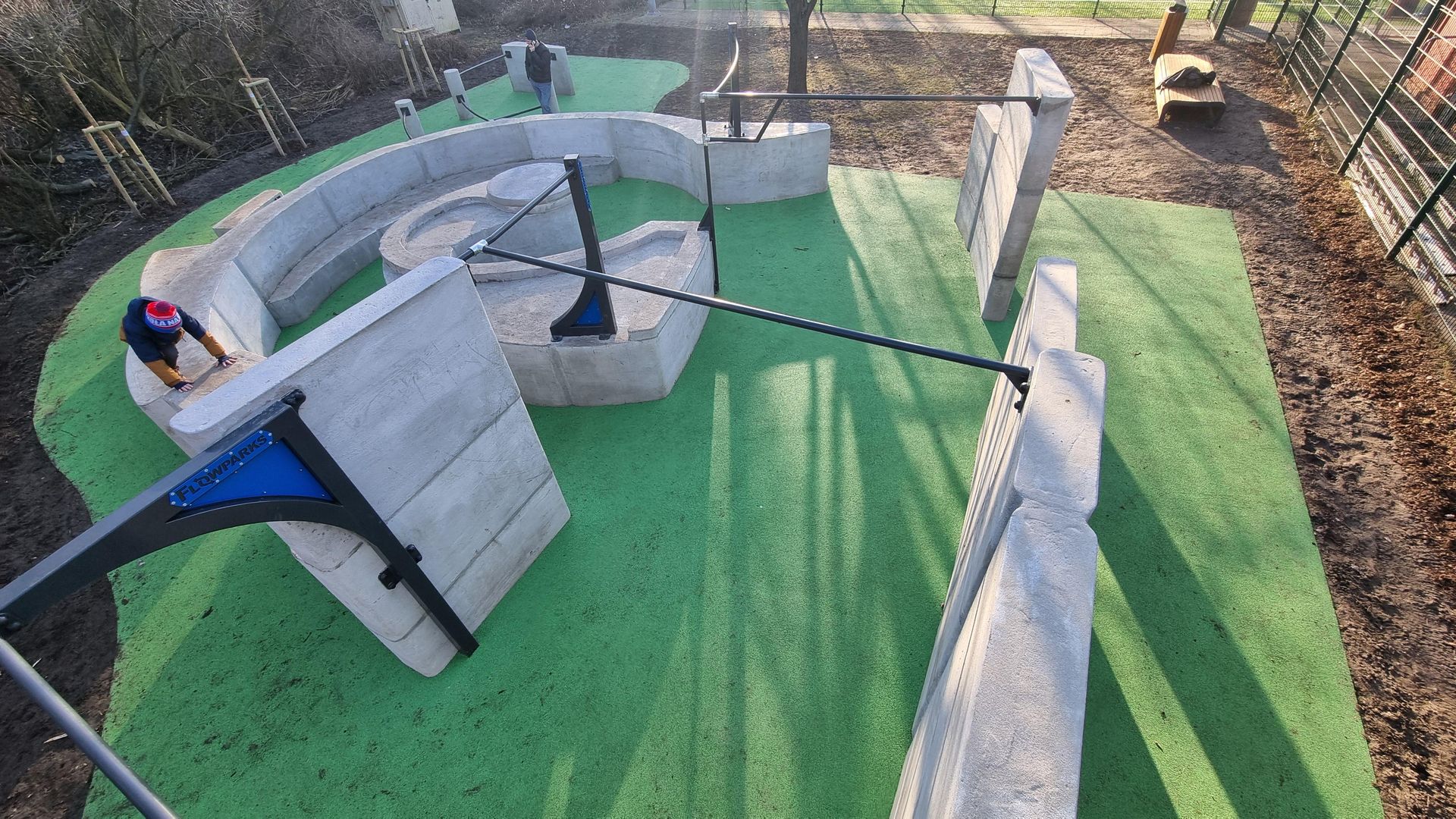 Flowpark do parkouru z drukowanego betonu 3D – Warszawa Ursynów