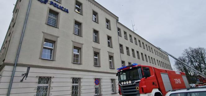 Pożar w komendzie policji w Koszalinie